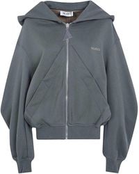 The Attico - Full Zip Hoodie Sweatshirt - Lyst