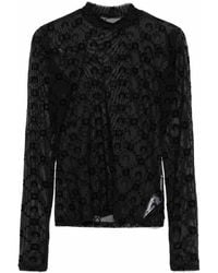 Marine Serre - Monogram Mesh Flock Highneck Top - Lyst