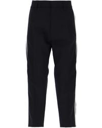 DSquared² - Cropped Wool Trousers With Contrasting Bands - Lyst
