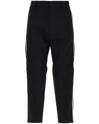 DSquared² - Cropped Wool Trousers With Contrasting Bands - Lyst