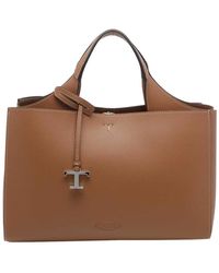 Tod's - Di Reverse Leather Tote Bag - Lyst
