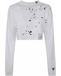 Maison Mihara Yasuhiro - Embellished Distressed Long Sleeves Mini Tee - Lyst