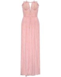 Genny - Lace Dress With Ruffled Neckline - Lyst