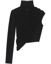 Courreges - Asymmetric Cropped Jersey Top - Lyst