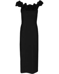ROTATE BIRGER CHRISTENSEN - Crepe Midi Dress With Floral Print - Lyst
