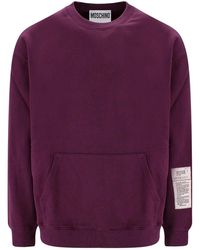 Moschino - Cotton Sweatshirt With Logo Patch - Lyst