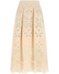 Elie Saab - Carving Embroidery Skirt - Lyst