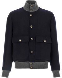 Brunello Cucinelli - Wool Bomber Jacket Puffer Jackets - Lyst