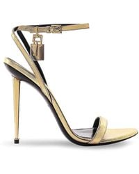 Tom Ford - Laminated Leather Sandals With Iconic Padlock - Lyst