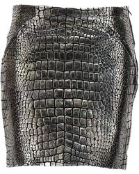Tom Ford - Laminated Croc Skirt - Lyst