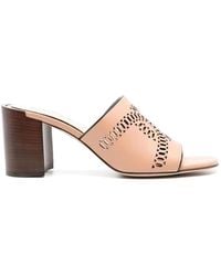 Tod's - Block Heel Slip On Sandals - Lyst
