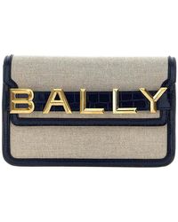 Bally - Logo Leather Canvas Crossbody Bag - Lyst