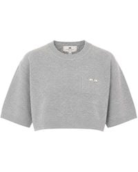 Elisabetta Franchi - Cropped Logo Sweater - Lyst