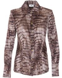 Elisabetta Franchi - Python Print Shirt - Lyst