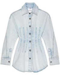 Givenchy - Cinched Waist Denim Cocoon Dress - Lyst