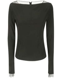 Helmut Lang - Top With Sheer Insert - Lyst