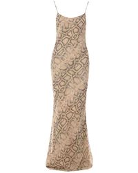 ANDAMANE - Natural Python Ninfea Maxi Dress - Lyst