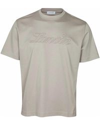 Lanvin - T-Shirt With Embroidered Logo - Lyst