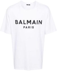 Balmain - Logo Print Crew Neck T-shirt - Lyst