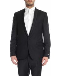 KARL LAGERFELD - Single-Breasted Jacket With Shiny Lapels - Lyst