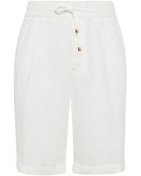 Brunello Cucinelli - Linen Bermuda Shorts - Lyst
