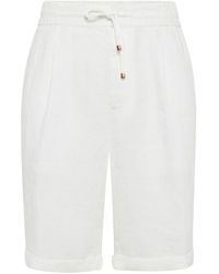 Brunello Cucinelli - Linen Bermuda Shorts - Lyst