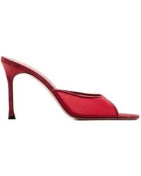 AMINA MUADDI - Leather Alexa Mesh Slipper 95 - Lyst