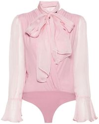 Pinko - Draped-detail Bodysuit - Lyst