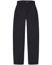 Sacai - Wide-Leg Wool-Blend Trousers With A Belt - Lyst