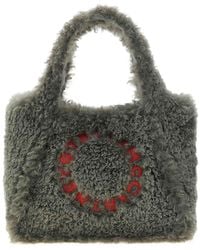 Stella McCartney - Shearling Logo Shopping Bag - Lyst