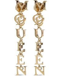 McQueen - Pale-Finished Logo Pendant Earrings - Lyst