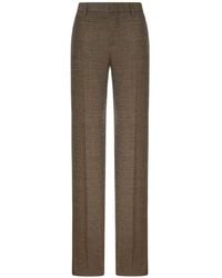 Etro - Tailored Checked Trousers With Feather Detail - Lyst