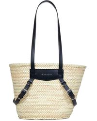 Givenchy - Raffia Basket Bag With Leather Handles - Lyst