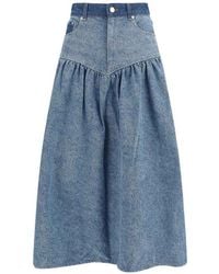Ganni - Stretch Denim Skirt - Lyst