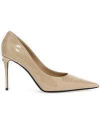 Dolce & Gabbana - Logo Pumps In Shiny Calf Leather - Lyst