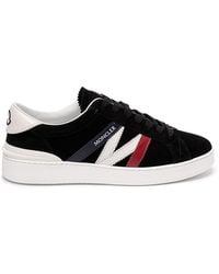 Moncler - Navy Calf Suede Sneakers - Lyst