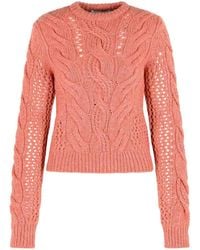 Sportmax - Radio Crewneck Sweater With Wool Blend Braids - Lyst