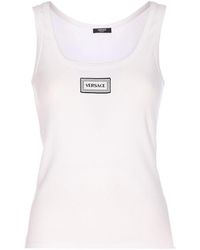 Versace - Ribbed Sleeveless Top - Lyst