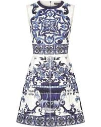 Dolce & Gabbana - Majolica Print Brocade Dress - Lyst