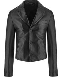 Ferragamo - Slim-cut Single-breasted Leather Blazer - Lyst