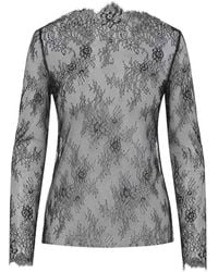 Alberta Ferretti - Lace Ls T-Shirt - Lyst