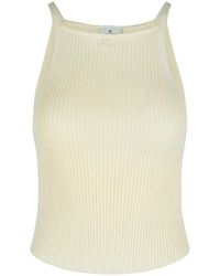Courreges - Ivory Viscose Blend Top - Lyst