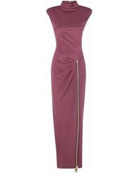 Balmain - Zip Detailed Sleeveless Dress - Lyst
