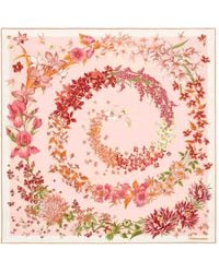 Ferragamo - Primavera Print Silk Foulard - Lyst