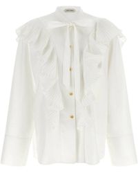 Alberta Ferretti - Pleated Ruffle Shirt - Lyst