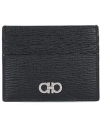 Ferragamo - Gancini Embossed Leather Card Holder - Lyst