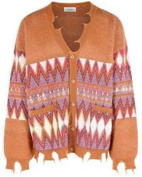 Laneus - Multi Wool Blend Cardigan - Lyst