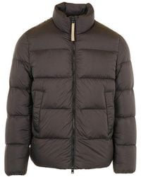 Woolrich - Short Puffer Jacket With Pockets - Lyst