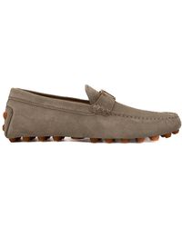 Tod's - Suede Moccasins With Rubber Pebbles - Lyst