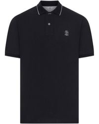 Brunello Cucinelli - Cotton Polo Shirt With Embroidered Logo - Lyst